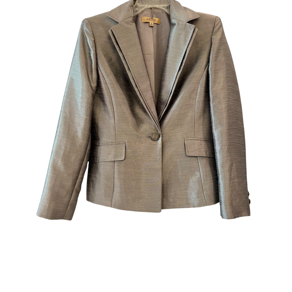 Kasper Metallic Bronze Blazer Jacket Career Business‎ Professional Women Size 8